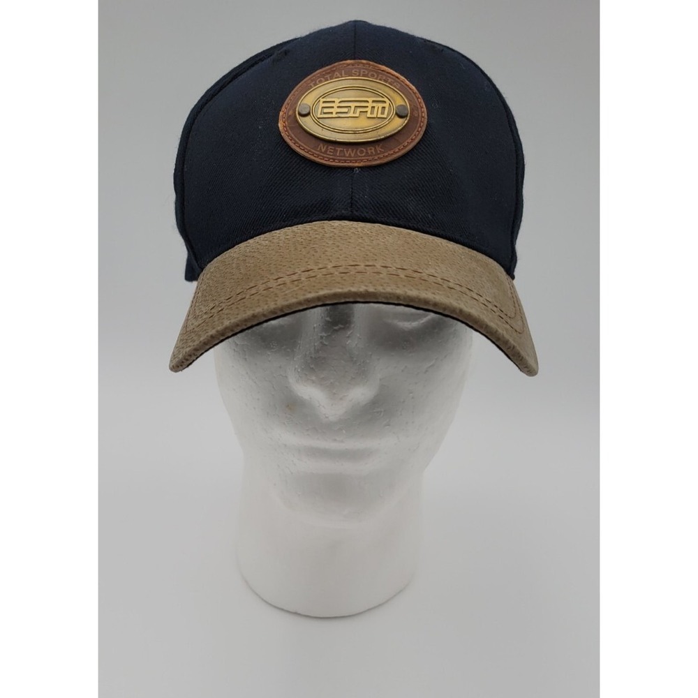 ESPN Vintage Hat/Cap w/logo on front, adjustable snap back, blue and beige